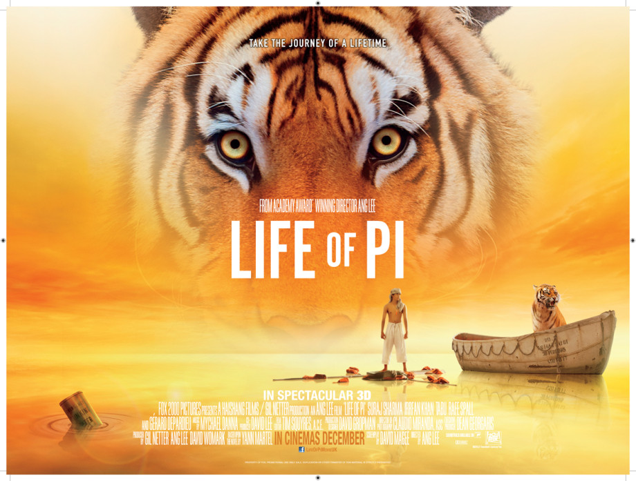 Life of Pi tiger quad poster