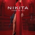 Nikita TV poster with Maggie Q in red